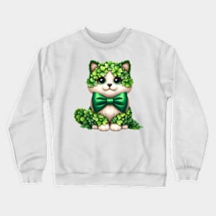 Clover Ragdoll Cat St Patricks Day Crewneck Sweatshirt